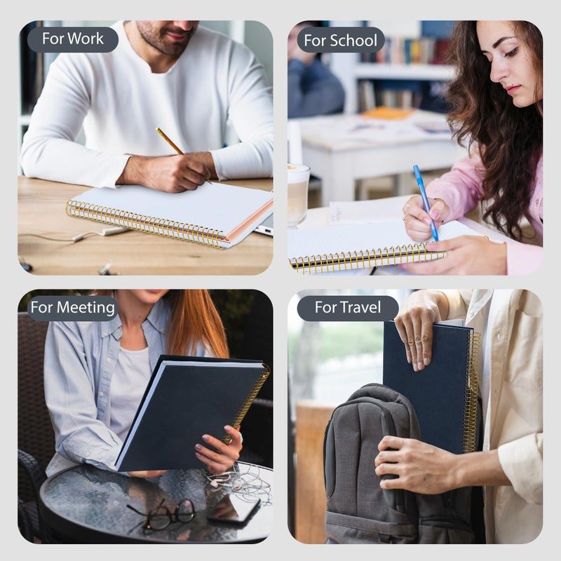 FLYING EAGLE 8.5 x 11 Large Graph Notebook Journal Spiral Graph Grid Notebook 210 Pages Hardcover Graph Notebook Engineering Paper Notebook Graphing Notebook for Men Women, Black - Image 2